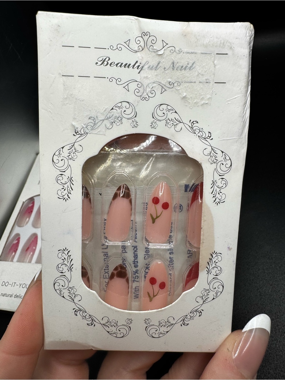 5/$25 NWT DAMAGED BOX Beautiful Nail Pink Cherry Press-On Nails
